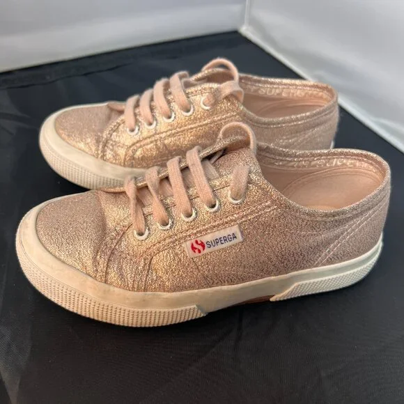 SUPERGA kids metallic canvas pink skin size size 11 - Picture 3 of 8